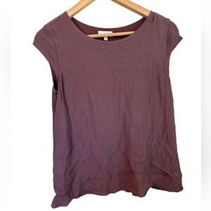 Wilfred Free Artizia Maroon Brown Cap Sleeve Flowy Lined Tee Size XS
